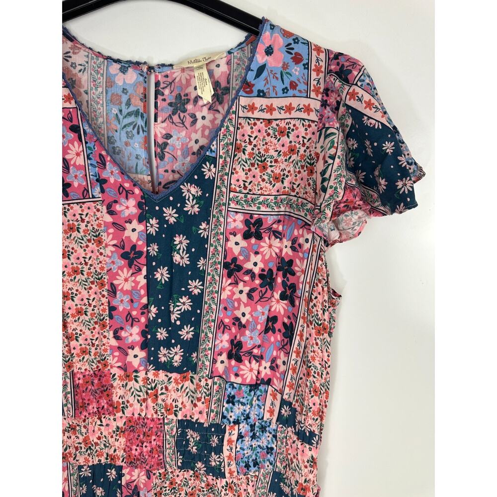 Matilda Jane Wildlife Maxi Dress Pink Teal Floral Boho Patchwork Women's Size XL - Picture 5 of 16